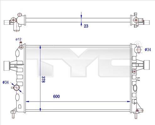TYC 725-0038-R Engine radiator 90570728
