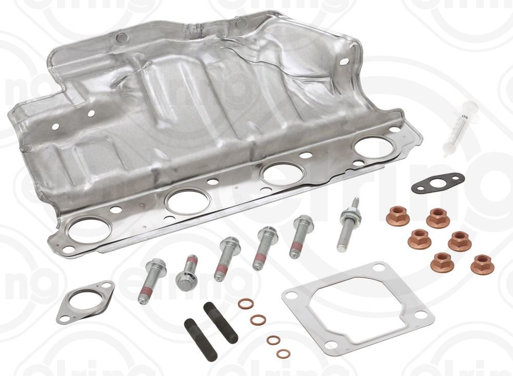 1126057 ELRING with gaskets/seals, with heat shield, with bolts/screws Mounting Kit, charger 734.830 buy