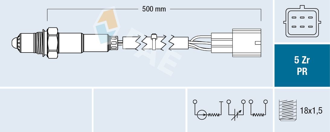FAE Broadband lambda sensor, black Cable Length: 500mm Oxygen sensor 75041 buy