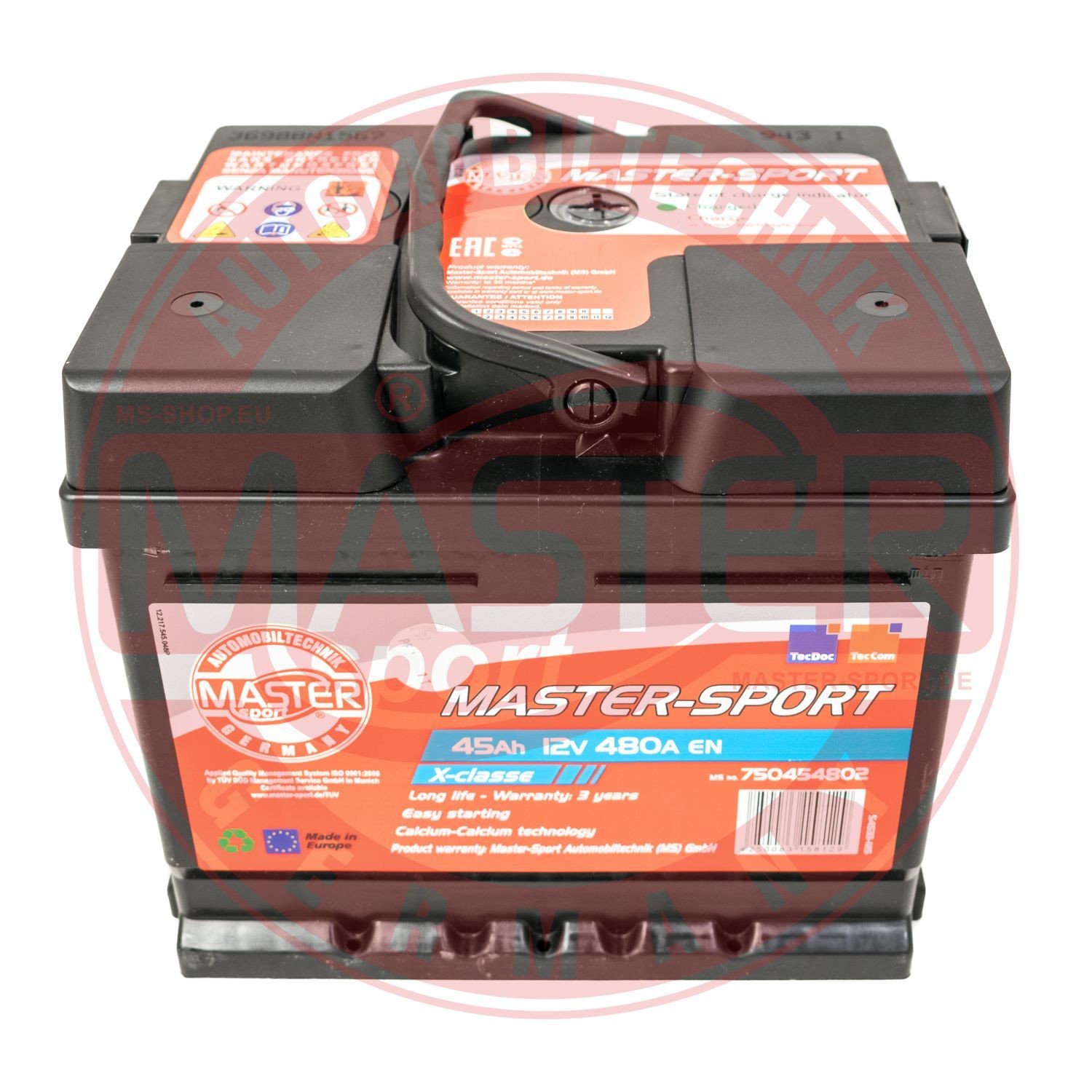 MASTER-SPORT BV750454802 Auto battery 12V 45Ah 480A B13 L1 Lead-acid battery