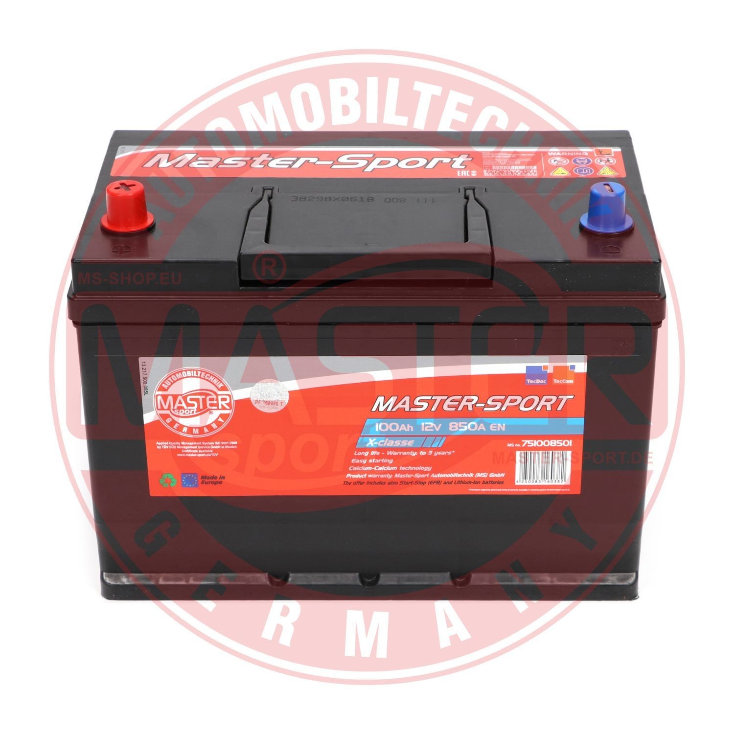 751008502 MASTER-SPORT Car battery KIA 12V 100Ah 850A B01 Lead-acid battery