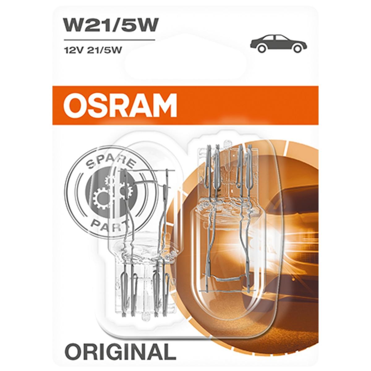OSRAM 7515-02B Heckleuchten Glühlampe W21/5W, 12V 21/5W, ORIGINAL