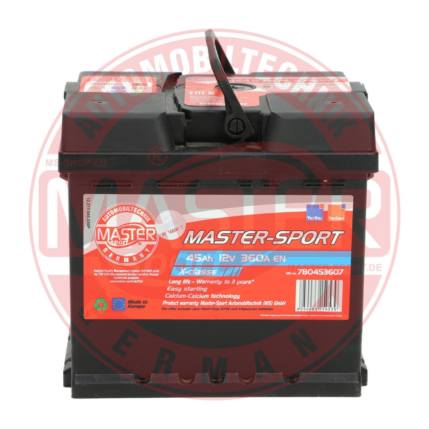 Battery MASTER-SPORT 12V 45Ah 360A B13 L1 Lead-acid battery - 780453607