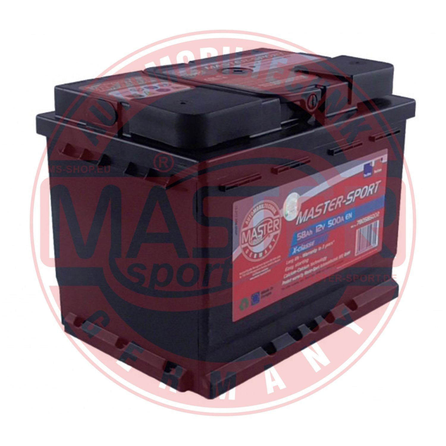 Starter battery MASTER-SPORT 12V 58Ah 500A B13 L2 Lead-acid battery - 780585002