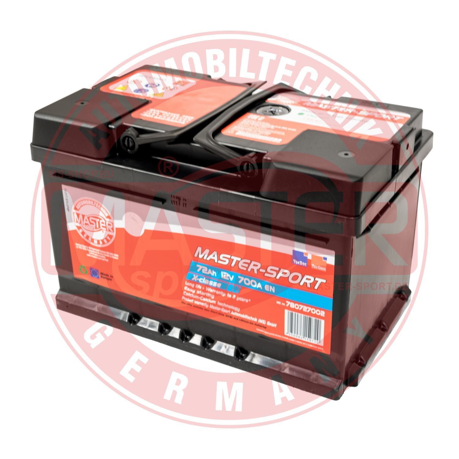 780727002 MASTER-SPORT Car battery JAGUAR 12V 72Ah 700A B13 LB3 Lead-acid battery