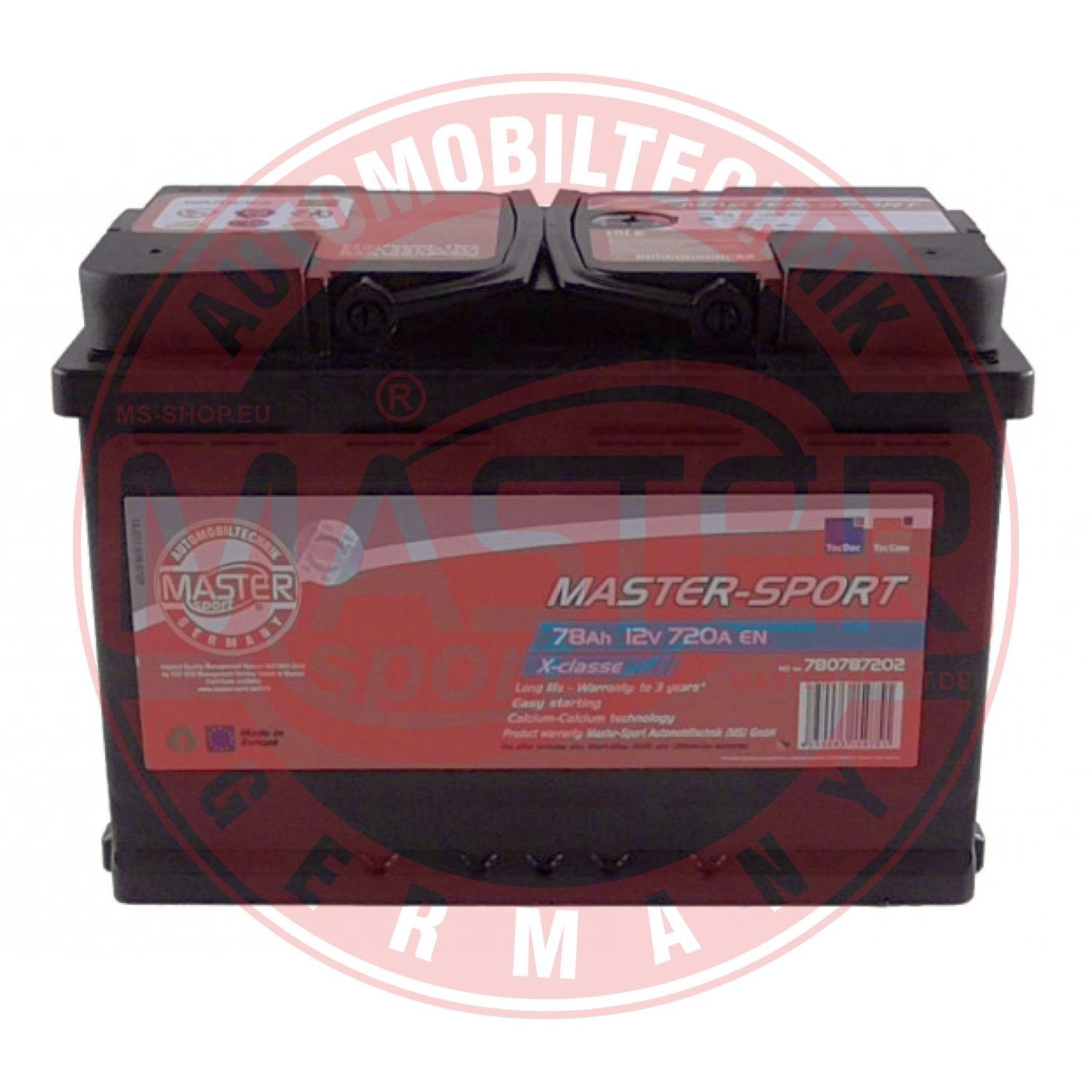 MASTER-SPORT 780787202 Batterie 12V 78Ah 720A B13 L3 Bleiakkumulator