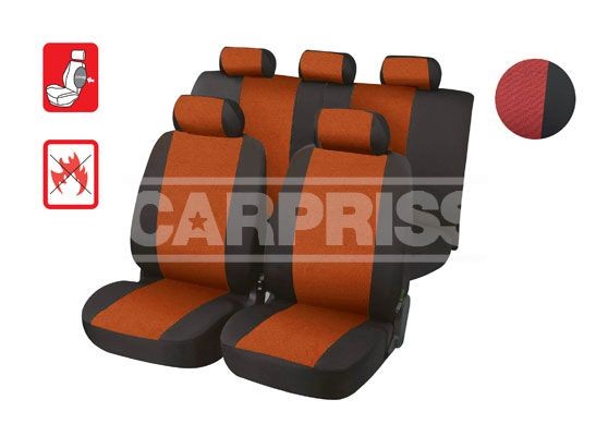 CARPRISS 79323403 Auto seat covers MITSUBISHI PAJERO 3 (V7W, 56W) black, red, Polyester, Front and Rear