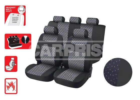CARPRISS 79323408 Auto seat covers TOYOTA AYGO (WNB1_, KGB1_) black/grey, Polyester, Front and Rear