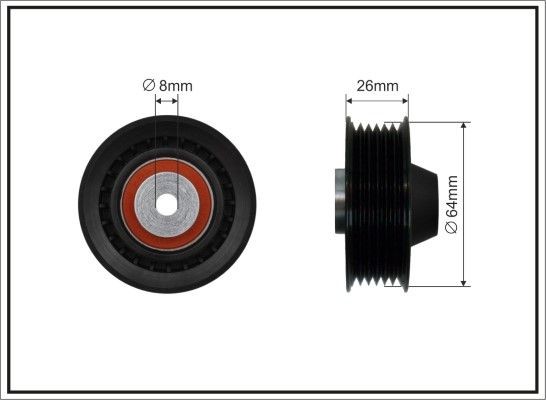 CAFFARO Ø: 64mm Deflection / Guide Pulley, v-ribbed belt 80-12 buy