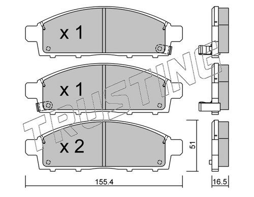 24529 TRUSTING with acoustic wear warning Thickness 1: 16,5mm Brake pads 807.0 buy
