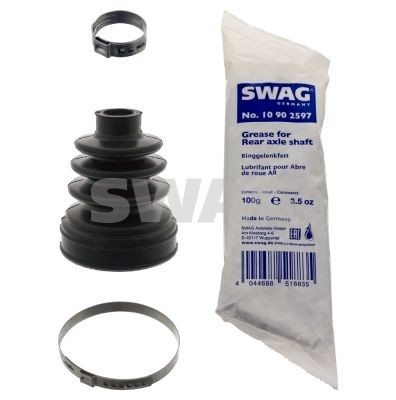 SWAG 81 10 0206 Bellow Set, drive shaft transmission sided, Front Axle, Rubber