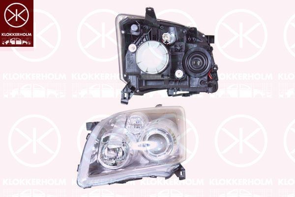 KLOKKERHOLM 81610144 Headlight Right, H7/H1, without motor for headlamp levelling
