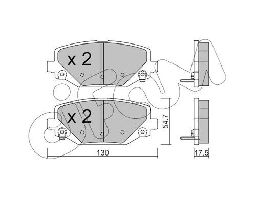 CIFAM 822-947-0 Brake pad set with acoustic wear warning