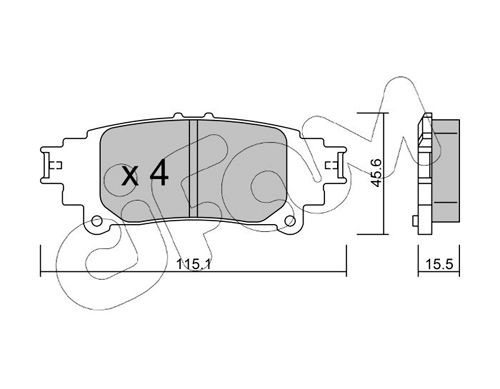 22253 CIFAM prepared for wear indicator Thickness 1: 15,5mm Brake pads 822-977-0 buy
