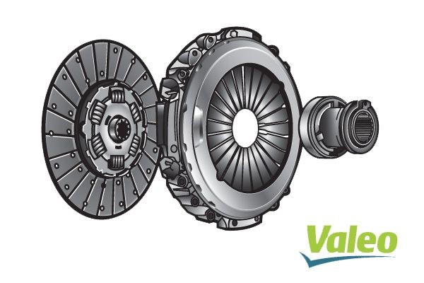 VALEO NEW ORIGINAL KIT3P with clutch release bearing, 430mm, 430mm Ø: 430mm Clutch replacement kit 827500 buy