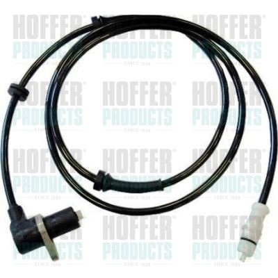 HOFFER 8290267 ABS sensor Front Axle Right, Front Axle Left, Inductive Sensor, 2-pin connector, 1400mm, 1,65 kOhm, 28mm, white, round