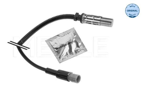 MEYLE 834 533 0007 ABS sensor steered trailing axle, Front Axle, non-steered trailing axle, with accessories, ORIGINAL Quality, for vehicles with ABS, Inductive Sensor, 2-pin connector, 1385mm