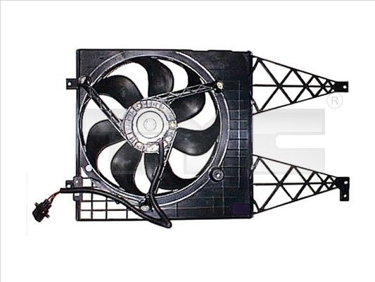 837-0043 TYC Cooling fan VW for vehicles without air conditioning, Ø: 345 mm, 260W, with radiator fan shroud