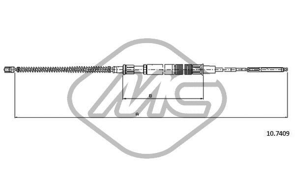 Metalcaucho 83741 Hand brake cable 1H0609721B