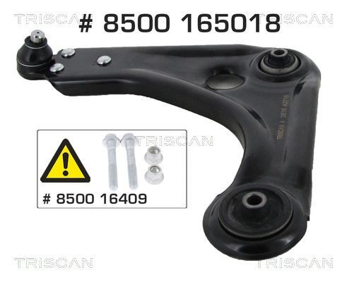 TRISCAN 8500 165018 Suspension arm with ball joint, with rubber mount, Control Arm