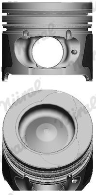 87-123407-50 NÜRAL Engine piston DACIA 76,5 mm, with piston ring carrier, for keystone connecting rod
