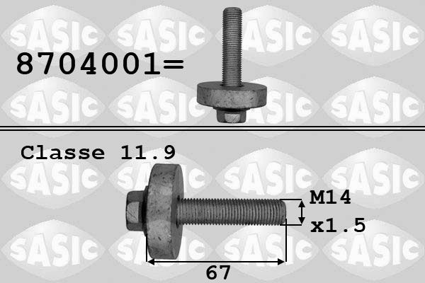 SASIC 8704001 NISSAN Pulley bolt in original quality