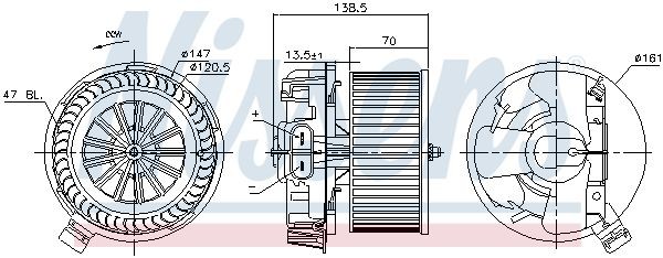 87214 Cabin blower 87214 NISSENS without integrated regulator