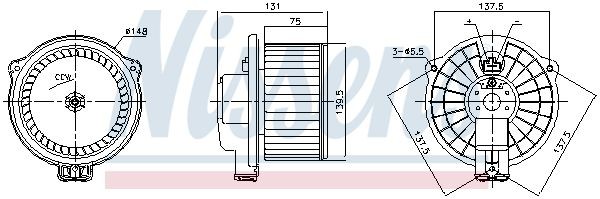 87717 NISSENS Heater blower motor TOYOTA without integrated regulator