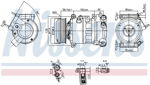 NISSENS 890599 Ac compressor OPEL COMBO 2012 in original quality