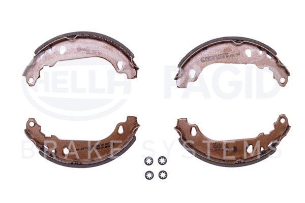 HELLA 8DB 355 001-351 Brake Shoe Set 180 x 32 mm, without handbrake lever, with accessories