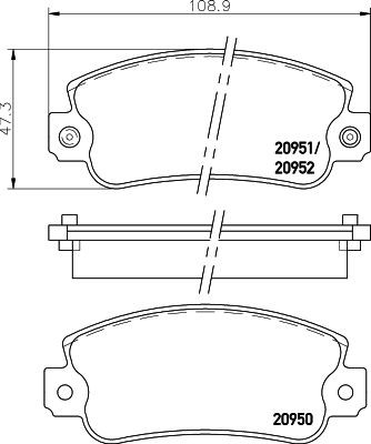Fiat PANDA Disk brake pads 10401544 HELLA 8DB 355 007-121 online buy