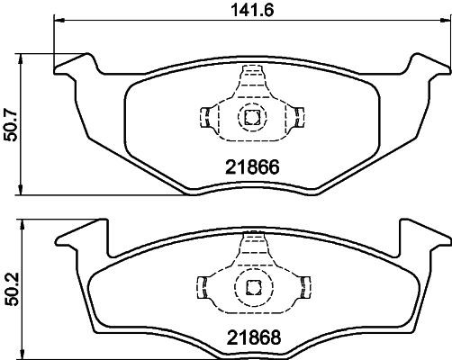 HELLA 8DB 355 007-911 Brake pad set not prepared for wear indicator
