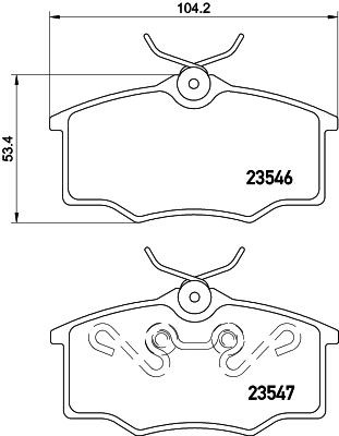 T1352 HELLA not prepared for wear indicator, with brake caliper screws Height: 53,4mm, Width: 104,2mm, Thickness: 16mm Brake pads 8DB 355 010-371 buy