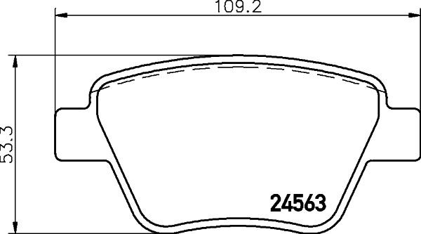 Brake pad HELLA not prepared for wear indicator, with brake caliper screws, with accessories - 8DB 355 014-021
