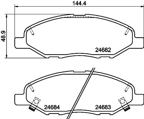 HELLA 8DB 355 014-371 Brake pad set with acoustic wear warning, with accessories