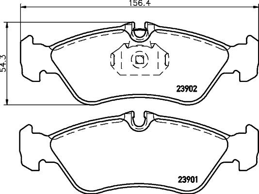 Mercedes SPRINTER Disk brake pads 10402893 HELLA 8DB 355 014-401 online buy