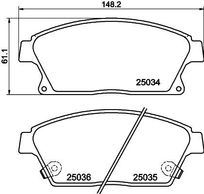 8DB 355 015-241 HELLA Brake pad set OPEL with acoustic wear warning, with accessories
