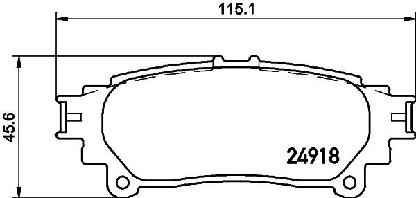 T1987 HELLA not prepared for wear indicator Height: 45,6mm, Width: 115,1mm, Thickness: 15mm Brake pads 8DB 355 015-371 buy