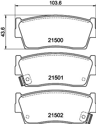 HELLA 8DB 355 016-371 Brake pad set with acoustic wear warning