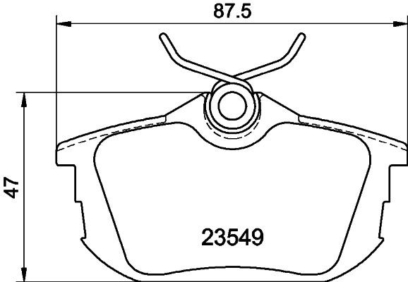 T5100 HELLA with acoustic wear warning, with brake caliper screws, with accessories Height: 47,1mm, Width: 87,2mm, Thickness: 16,8mm Brake pads 8DB 355 018-271 buy