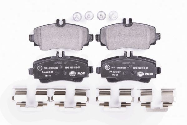 HELLA Brake pad kit 8DB 355 018-311 suitable for Mercedes W168