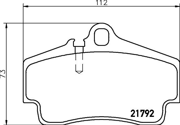8DB 355 018-481 HELLA Brake pad set PORSCHE prepared for wear indicator