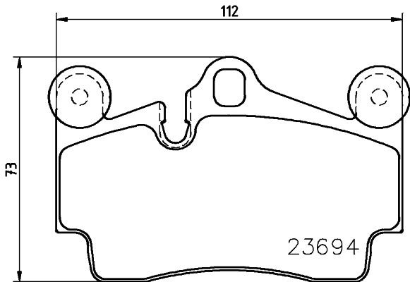 HELLA 8DB 355 018-711 Brake pad set prepared for wear indicator, with counterweights