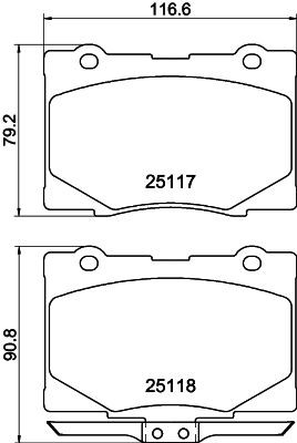 HELLA 8DB 355 019-571 Brake pad set with acoustic wear warning
