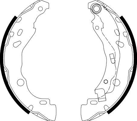 Opel COMBO Drum brake pads 10404003 HELLA 8DB 355 020-081 online buy