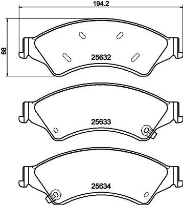 HELLA 8DB 355 020-781 Brake pad set with acoustic wear warning, with brake caliper screws, with accessories