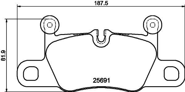 8DB 355 021-351 HELLA Brake pad set PORSCHE prepared for wear indicator, with counterweights