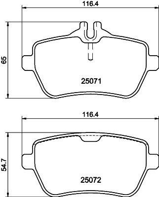 HELLA 8DB 355 021-511 Brake pad set prepared for wear indicator, with brake caliper screws, with accessories