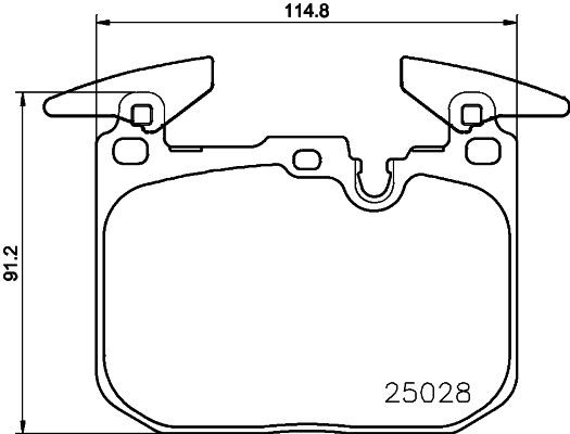 8DB 355 023-141 HELLA Brake pad set BMW prepared for wear indicator, with counterweights