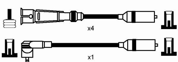 NGK Ignition Wire Set 0502 for AUDI 80, 100, A6